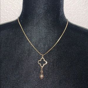 Allegra gold tone celtic beaded fashion necklace